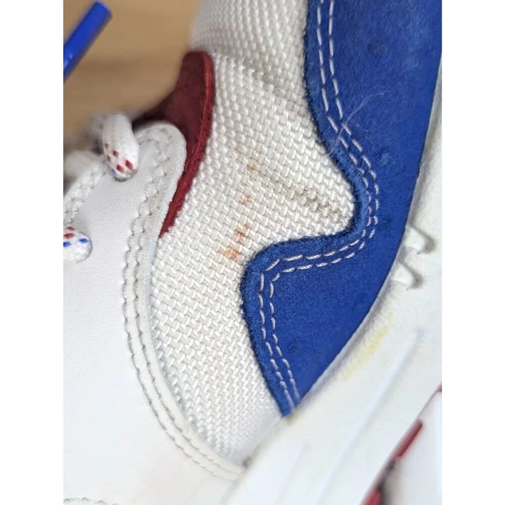 Nike | Air Max 1 Puerto Rico Pa'lante White Red Blue Sneakers Womens Size W 5.5